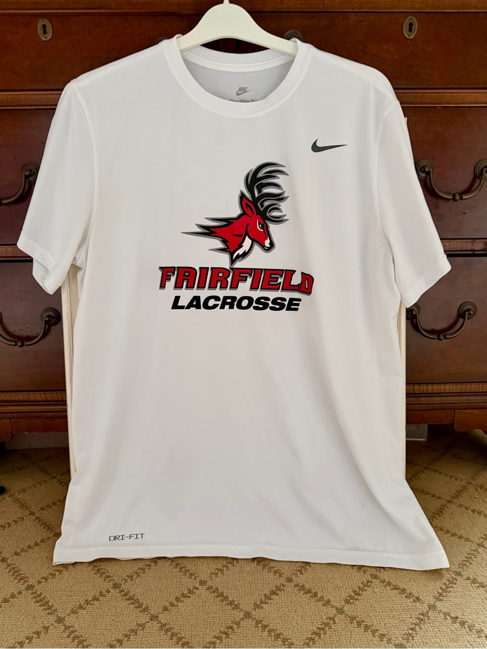 Nike Dri -Fit white Fairfield Lacrosse performance tee XL. - Picture 1 of 6